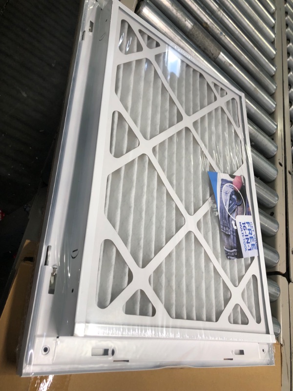 Photo 3 of 20" X 14" Return Air Filter Grille - Filter Included - Easy Plastic Tabs for Removable Face/Door - HVAC Vent Duct Cover - White [Outer Dimensions: 22 5/8"w X 16 5/8"h] 20 X 14