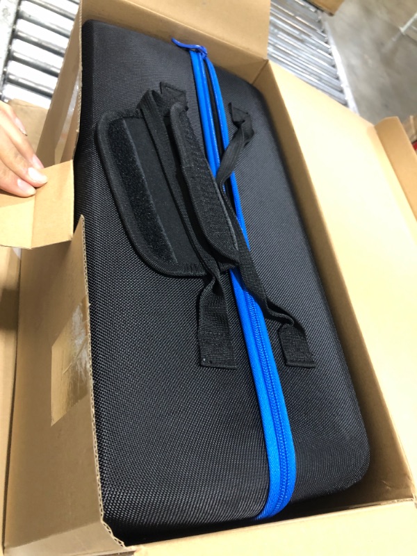 Photo 1 of Hard Shell Carrying Case for Playstation 5 Console, Travel Case for PS5 Compatible with Disc& Digital Edition with Base On, Storage Bag for PS5 DualSense Controllers/Pulse 3D Headset/Cords and Other
