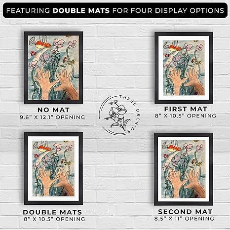 Photo 2 of 2-Pack Kids Artwork Frames Changeable 10x12.5 w Easels, Hangers, 2 Mats Fit 9x12, A4, 8.5x11 Picture Frame, Children Art Projects Kids Art Frames for Kids Artwork, Kids Art Frame for Kids Artwork