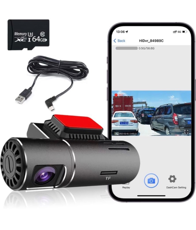 Photo 1 of Yutaohui 2K Dash Cam with 64G Storage Card, WiFi 1440P Dash Camera for Cars with, Dash Cam Front with 360 Rotated, Front Dash Cam Car with Super Night Vision, WDR, Loop Recording, Support 128G.