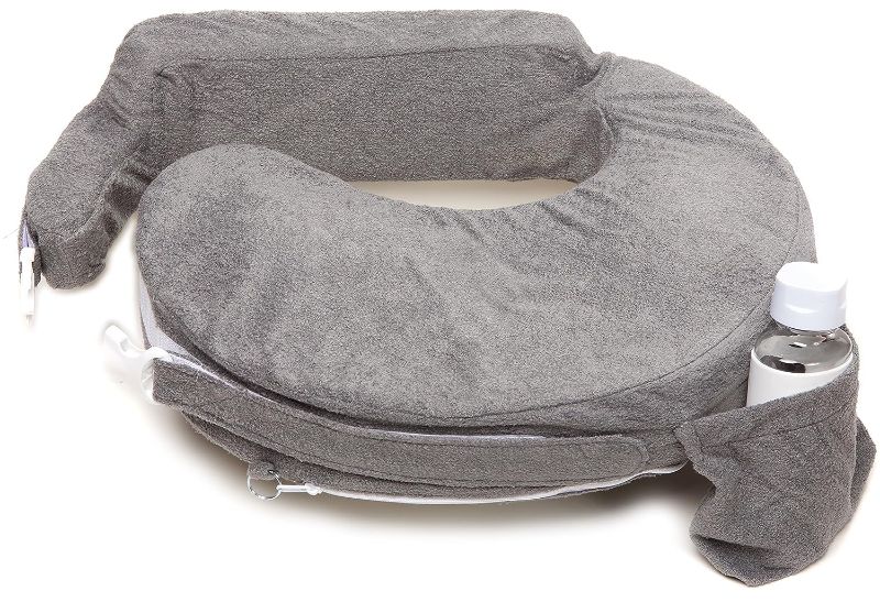 Photo 1 of  My Brest Friend Deluxe Nursing Pillow for Breastfeeding & Bottle Feeding, Enhanced Posture Support, Double Straps & Removable Extra Soft Slipcover, Evening Grey 