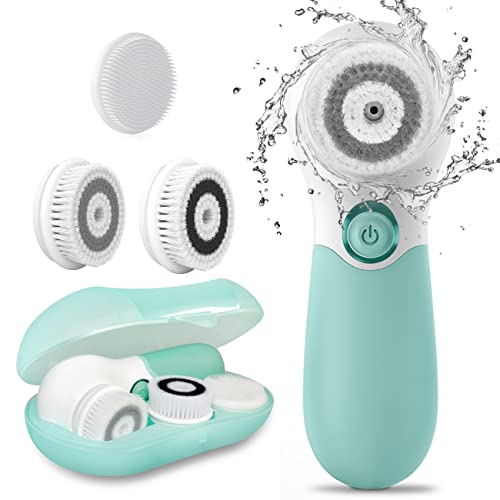 Photo 1 of Facial Cleansing Brush Electric Facial Exfoliating Massage Brush with 3 Cleanser Heads and 2 Speeds Adjustable for Deep Cleaning, Removing Blackhead, Face Massaging