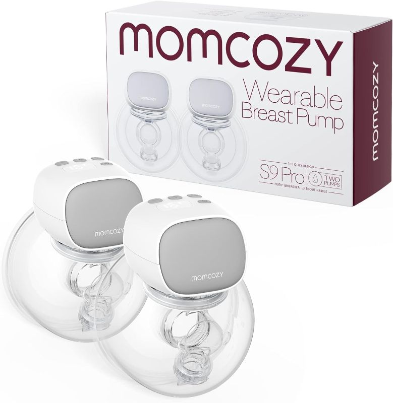 Photo 1 of  Momcozy Hands Free Breast Pump S9 Pro Updated, Wearable Breast Pump of Longer Battery Life & LED Display, Double Portable Electric Breast Pump with 2 Modes & 9 Levels - 24mm, 2 Pack Gray 