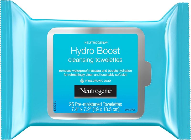 Photo 1 of  2 PACK Neutrogena Hydro Boost Facial Cleansing Wipes, 25 Ea, 25count 