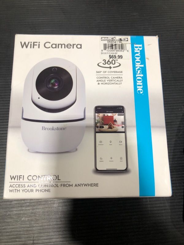 Photo 2 of Brookstone Tilt and Pan WiFi Camera, White - Smart Home Security System with Night Vision, Motion Detector, Audio Speaker, Android/iOS App, and Live HD Video Feed
