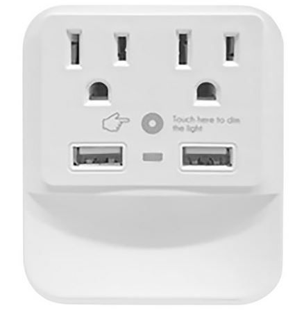 Photo 1 of CIAO TECH 2 Outlet 2 USB Wall Plug with LED Light & Surge Protection