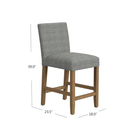 Photo 1 of  HomePop Classic Upholstered Counterstool-Sage Mini Grid Pattern 