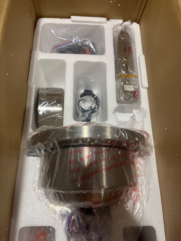 Photo 1 of 72 Inch Damp Rated Industrial DC Motor Ceiling Fan with LED Light, ETL Listed Indoor Ceiling Fans for Kitchen Bedroom Living Room Basement, 6-Speed Remote Control 72"