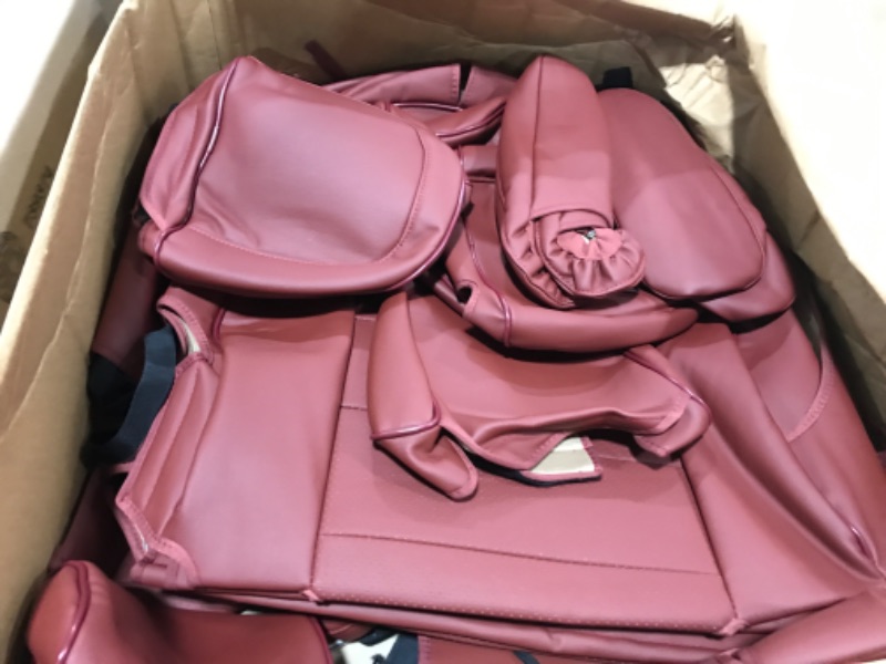 Photo 2 of EKR Custom Fit Sienna Seat Covers for Select Toyota Sienna LE,XLE, SE,XLE Premium 2015 2016 2017 2018 2019 2020 - Three Row,Leather (Burgundy) Leather (Burgundy) 2015-2020 LE,XLE,SE,XLE Premium