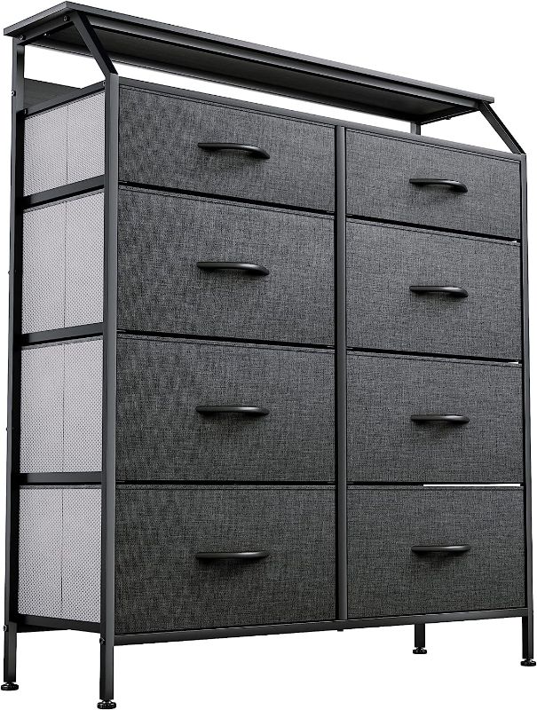 Photo 1 of  YITAHOME Fabric Dresser with 8 Drawers, Furniture Storage Tower Cabinet, Organizer for Bedroom, Living Room, Hallway, Closet, Sturdy Steel Frame, Wooden Top, Easy Pull Fabric Bins 