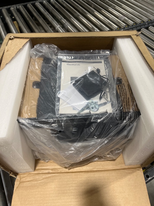 Photo 1 of SentrySafe Security Safe with Card Swipe Reader and Digital Keypad Lock, Steel Safe with Interior Lighting and Bolt Down Kit, 0.41 Cubic Feet, 7 x 15 x 11 Inches, H060ES