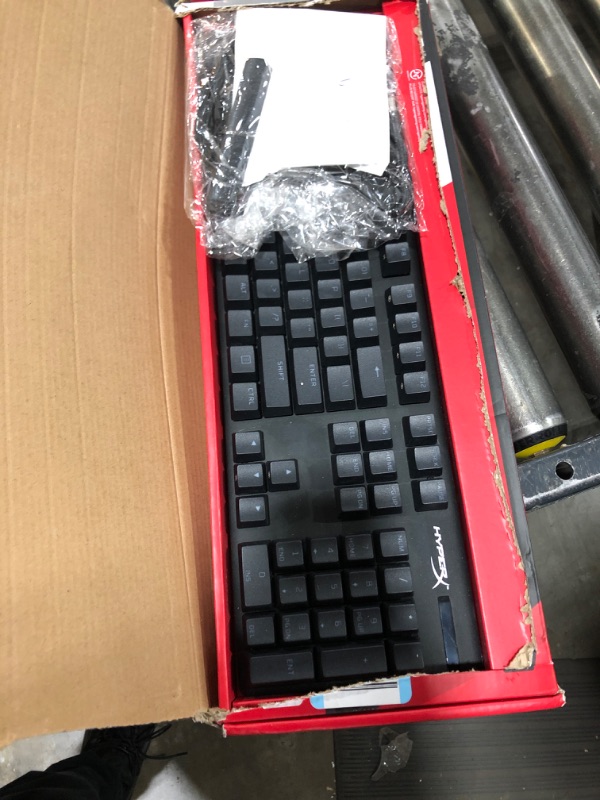 Photo 2 of HyperX Alloy Origins PBT - Mechanical Gaming Keyboard, PBT Keycaps, RGB lighting, Compact, Aluminum Body, Customizable with HyperX NGENUITY, Onboard Memory - HyperX Tactile Aqua Switch Black PBT Full Size HyperX Aqua Keyboard