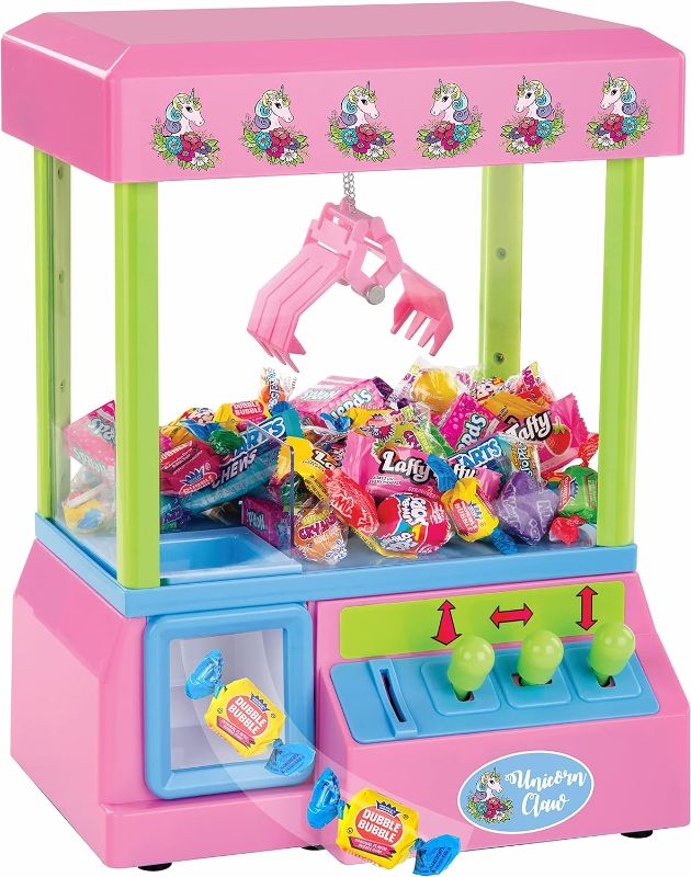 Photo 1 of Bundaloo Claw Machine Arcade Game with Sound, Unicorn Themed Mini Candy Grabber Prize Dispenser Vending Toy for Kids, Boys & Girls
