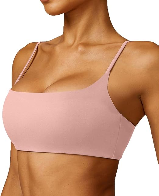 Photo 1 of Comper Women's Sports Bras Wirefree Racerback Workout Bras Sexy Thin Straps Yoga Sport Bras with Removable Pads --- SIZE L