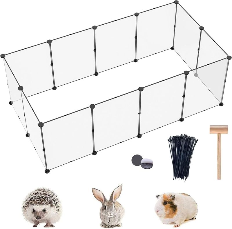 Photo 1 of  C&AHOME Pet Playpens, 12 Panels 28 X 20 Inch Portable Large Plastic Yard Fence Small Animals, Puppy Kennel Crate Fence Tent, White, UPP5070W 