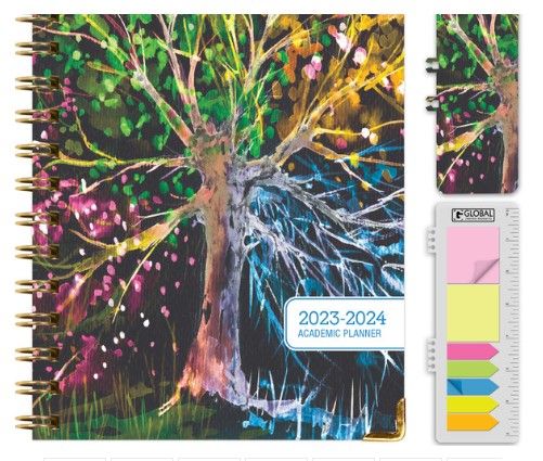 Photo 1 of Hardcover AY 2023-2024 Fashion Planner (Black Tree Seasons) (MEDIUM: 5.5" x 8")
