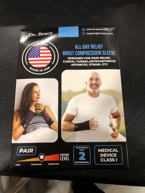 Photo 1 of DR. BRACE - MADE IN USA - Wrist Brace & Compression Arthritis Gloves. Support Sleeves for Carpal Tunnel,Tendonitis, Wrist Pain Relief,Computer Typing, Fits Both Hands (Pair) (Mercury, Small)