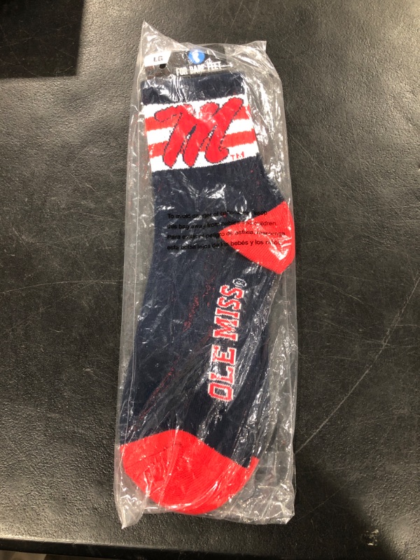 Photo 1 of 5-Stripe Logo - Mississippi University Socks Large