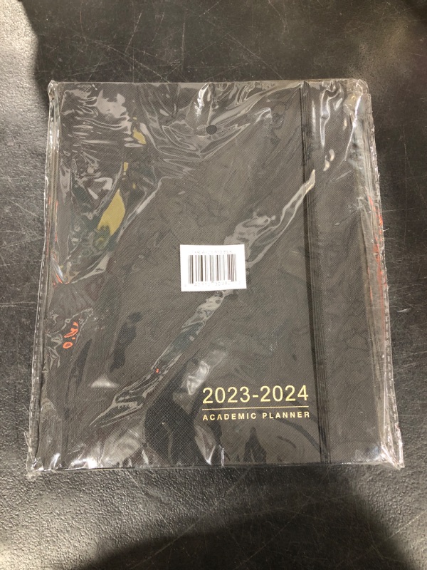 Photo 2 of Global Printed Products Academic Year 2023-2024 Weekly Monthly Planner 8 X10 : 14 Months AY June 2023 - July 2024 Black Textured Cover
