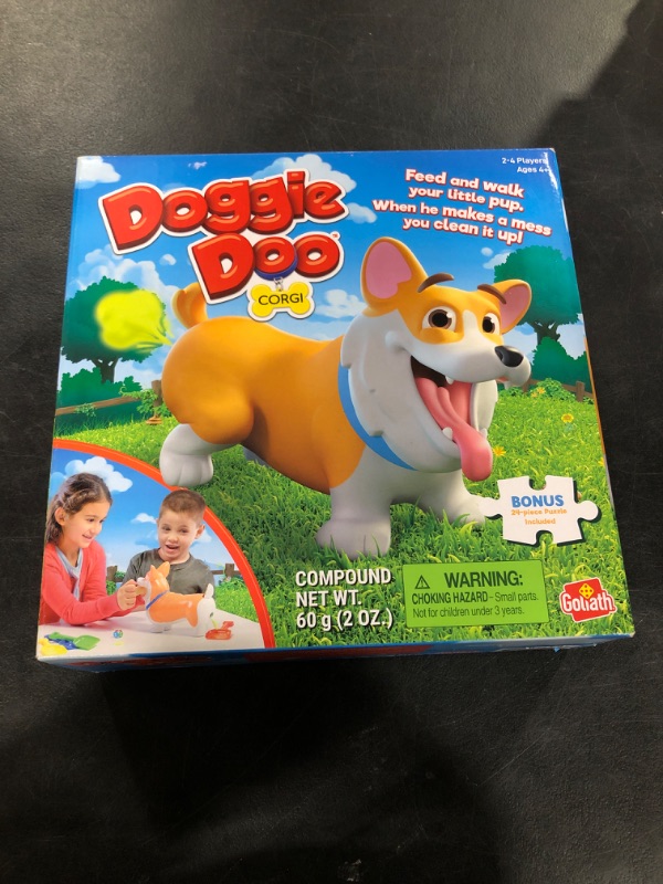 Photo 2 of Doggie Doo Corgi Game - Unpredictable Action - Feed The Doggie and Collect His Doo to Win - Includes 24-Piece Puzzle by Goliath