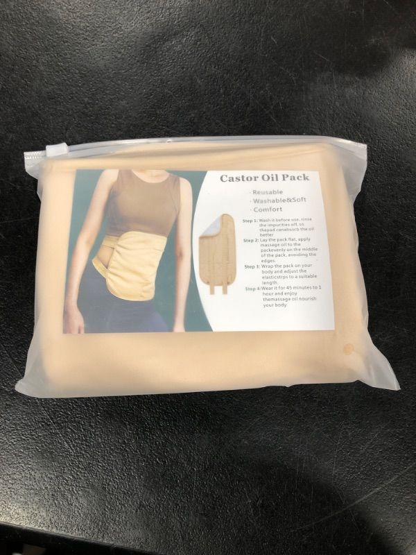Photo 1 of Castor Oil Pack Wrap Organic Cotton, MUZAMOX Leak-Free Castor Oil Packs for Liver Detox with Organic Cotton Flannel & Soft Ties, Less Mess & Comfort Sleep Fit - Waist Wrap