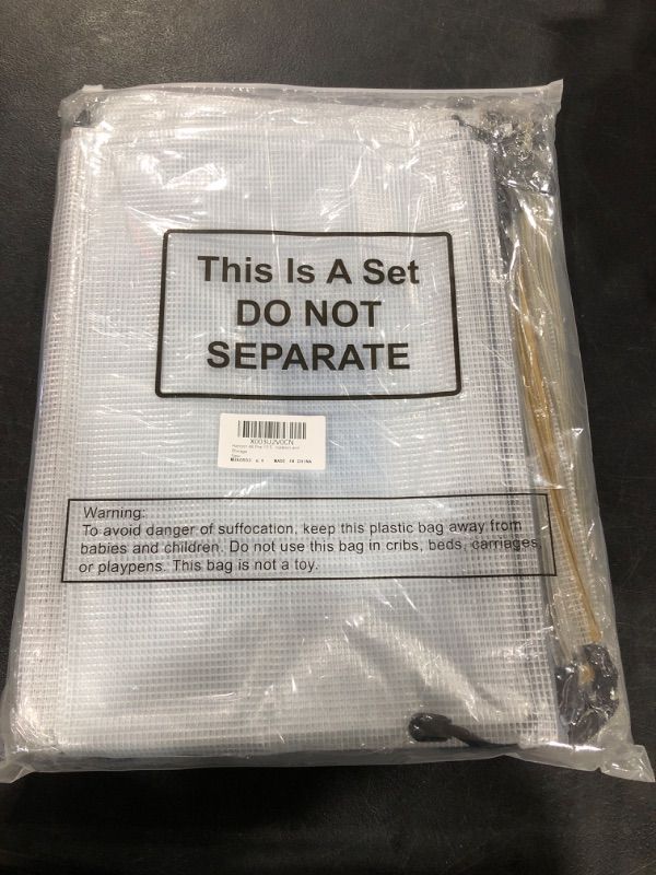 Photo 1 of Harloon 48 Pcs Mesh Zipper Pouch Document Bag A4 Size Waterproof Zip File Bags 13.5 x 9.5 in Board Game Bags Large PVC Plastic Envelopes with Zipper for School Office Supplies Home Travel Storage 