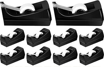 Photo 1 of 10 Pack Desktop Tape Dispenser Non Skid Base Tape Dispensers 20 Rolls Invisible Tape with Dispenser Tape Refills for Dispenser Desk Tape Dispenser for Office Home School AQUA COLORED