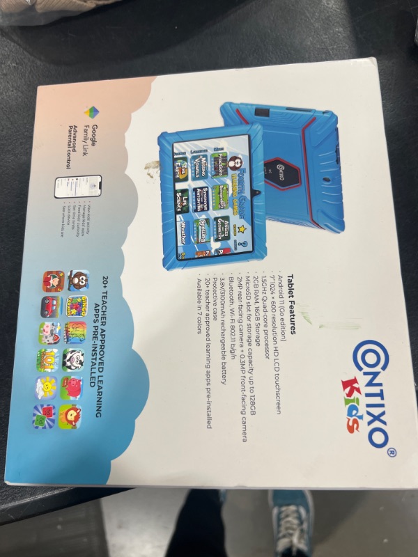 Photo 1 of Contixo Kids Tablet, V8 7” Toddler Tablet, 16GB Android 11 Tablet with Case, Learning Games Included, Parental Control Family Link, WiFi Dual Camera, Teacher Approved Tablet for Kids, Blue 2022