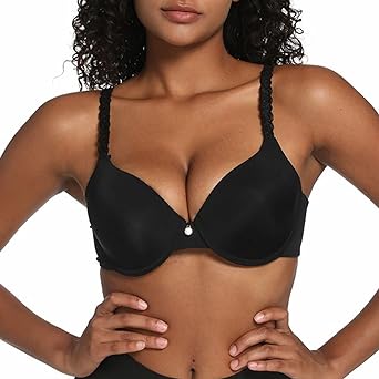 Photo 1 of KKP Women's Cushioned Underwear Lightly Lined T-Shirt Bra Everyday Comfort lace Bra Black 36DD