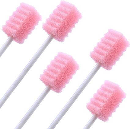 Photo 1 of 250 Pcs Disposable Mouth Swabs Sponge, BVN Oral Swabs, Oral Care Swabs Disposable, Mouth Swabs, Unflavored and Sterile Disposable Dental Swabsticks for Mouth Cleaning, Pink
