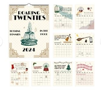 Photo 1 of 2024 Roaring Calendar Wall Calendar, 2024 TS Lyrics Calendar, T-aylor Calendar With Song Lyrics, Jan 2024 - Dec 2024, 12 Monthly Calendar Planner, Funny Calendar Gag Gifts for Family, Friends