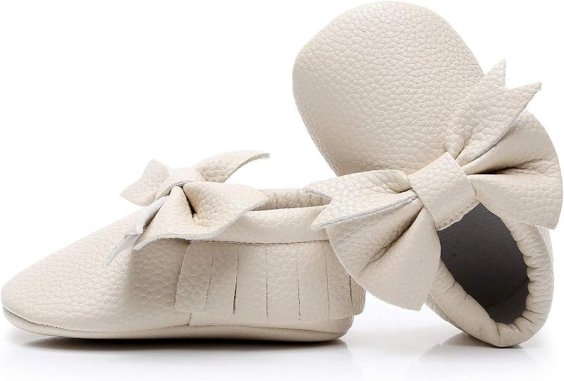 Photo 1 of Bebila Double Bow Fringe Baby Moccasins - Soft Sole Baby Shoes Girls Toddler Crib Flats Unknown Size 

