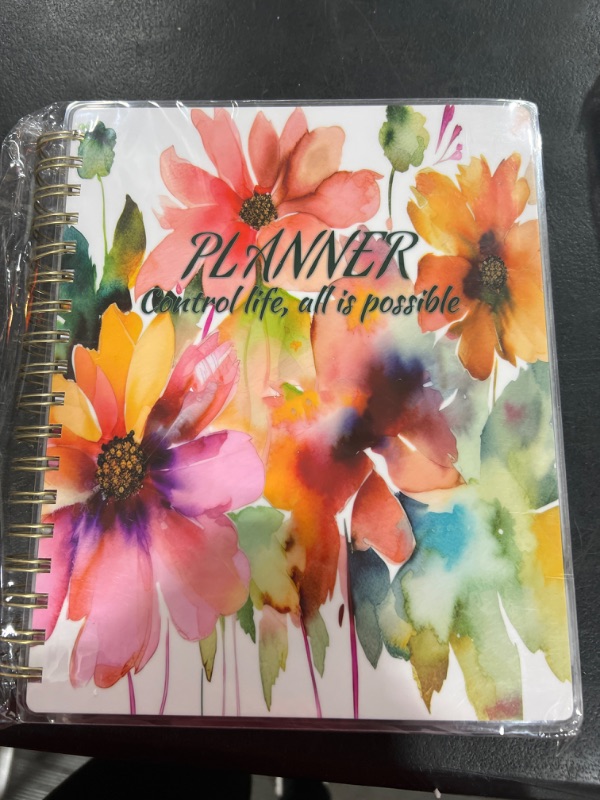 Photo 2 of Arundhati Large PVC Undated Daily Planner 9.8x8.5", 18 Months Daily Weekly Monthly Planner Yearly Agenda,294 Pcs Planners 2024-2025 for Women and Men, Monthly Tabs, Bookmark, Notes Sets, Double Folder Blossom