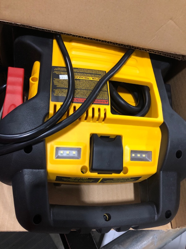 Photo 2 of DEWALT DXAEJ14-Type2 Digital Portable Power Station Jump Starter - 1600 Peak Amps with 120 PSI Compressor, AC Charging Cube, 15W USB-A and 25W USB-C Power for Electronic Devices 1600 Amps