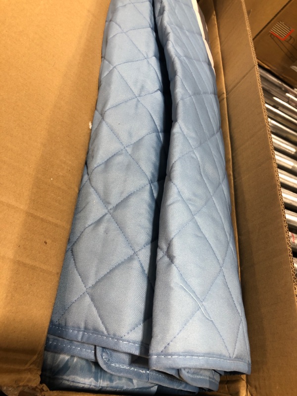 Photo 1 of Baby Playpen for Babies and Toddlers, 71 x 59 inch Playpen with Mat, Unique Little Penguin Character Design, Soft Breathable Mesh Baby Play Yard for Indoor & Outdoor Family Time Blue with Mat