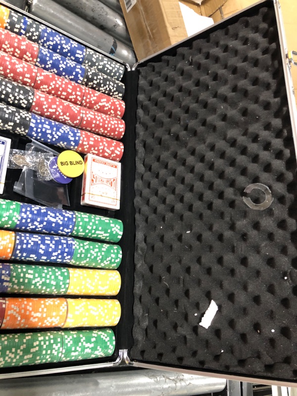 Photo 1 of DA VINCI Set of of 750 Casino Del Sol 11.5 Gram Poker Chips with Case, Cards, Dealer Buttons and 2 Cut Cards