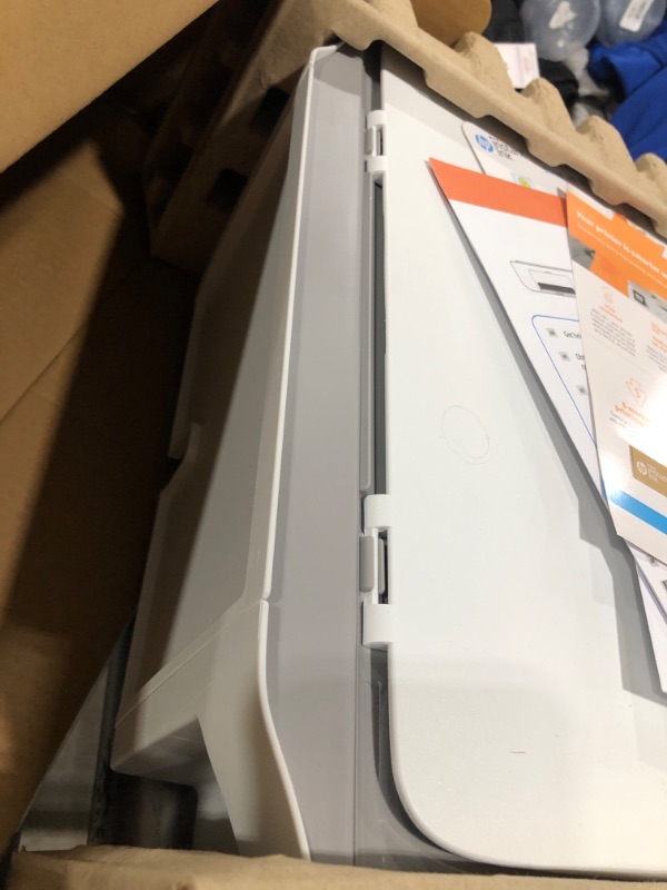 Photo 3 of HP DeskJet 2755e Wireless Color All-in-One Printer with bonus 6 months Instant Ink (26K67A), white