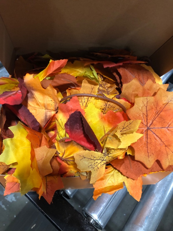 Photo 1 of  Maple Leaves Garland, Party Joy 5.6Ft Artificial Maple Leaf Autumn Garland Hanging Fall Vines Table Decorations Front Door Fall Decor Thanksgiving Decorations Decor Outside Indoor Decor