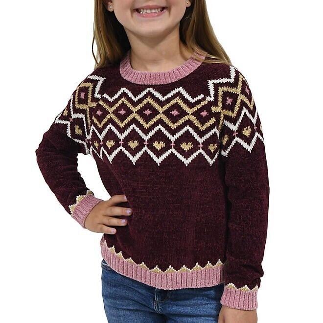 Photo 1 of Zunie Girl Girls Holiday Sweater Size M 7/8 Burgandy