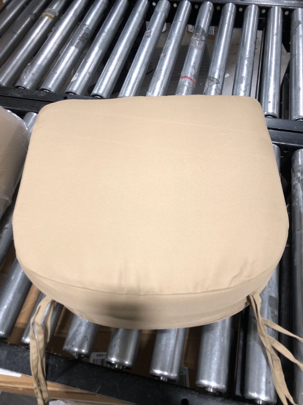 Photo 1 of D-Shaped Chair Cushions for Dining Chairs with Ties , Set of 4, Beige 4 CUSHIONS