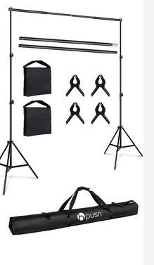 Photo 1 of HPUSN Photo Video Studio 10ft. Adjustable Backdrop Stand, Softbox Lighting Kit 30"X30" Professional Continuous Lighting System Photo Studio Equipment