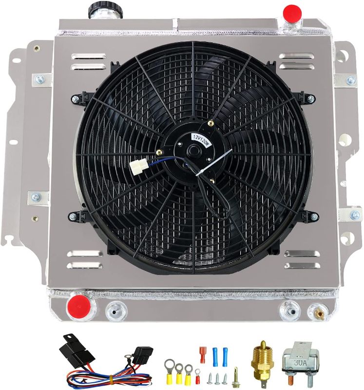 Photo 1 of  CoolingCare All Aluminum 3Row Radiator + 16 inch Fan w/Shroud for 1987-2006 Jeep Wrangler TJ/YJ 2.4L 4.2L 