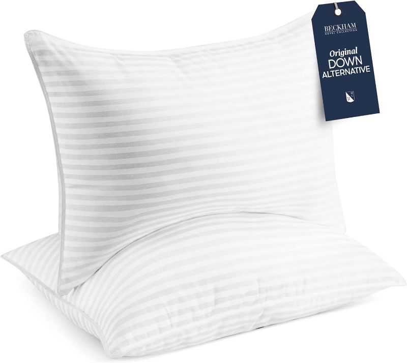 Photo 1 of  Beckham Hotel Collection Bed Pillows King Size Set of 2 - Down Alternative Bedding Gel Cooling Big Pillow for Back, Stomach or Side Sleepers 