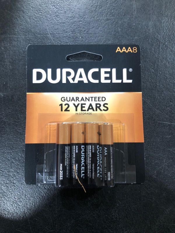 Photo 2 of Duracell Coppertop AAA Batteries with Power Boost Ingredients, 8 Count Pack Triple A Battery with Long-lasting Power, Alkaline AAA Battery for Household and Office Devices