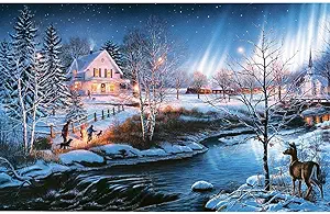 Photo 1 of Christmas Puzzles for Adults 1000 Piece Snow Jigsaw Puzzle Gift Floor Puzzle Brain Challenge Educational Family Game Snow Night Aurora for Kids Teen