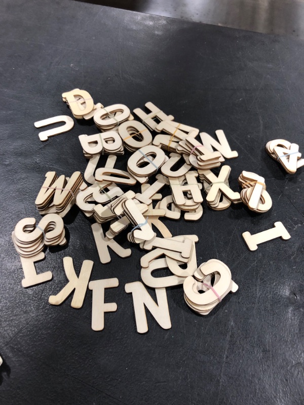 Photo 2 of 124 Pcs Wooden Letters 2 Inch for Crafts Unfinished Capital Wooden Alphabet Letters and Numbers Focal20 Small Wood Letters for DIY Painting Arts Home Decorations Kids Spelling Learning 2 inch-124 pcs