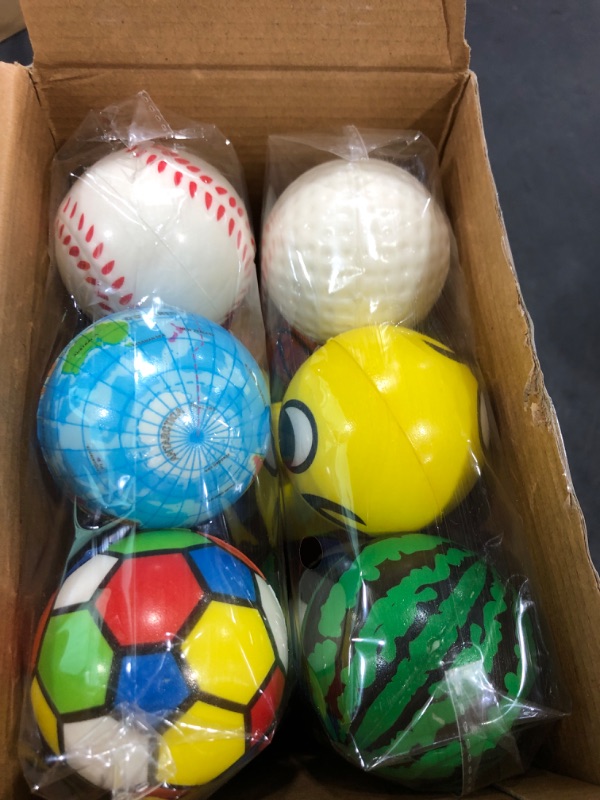 Photo 2 of 24 Stress Balls - Bulk Pack of 2.5" Stress Balls - Treasure Box Classroom Prizes, Party Favors & Sports Balls in Convenient Storage and Carry Bag - Includes 5" Baseball, 5"