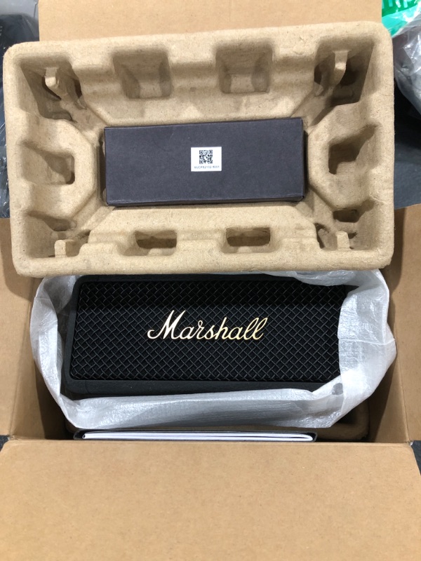 Photo 2 of Marshall Emberton II Portable Bluetooth Speaker - Black & Brass Black & Brass Speaker