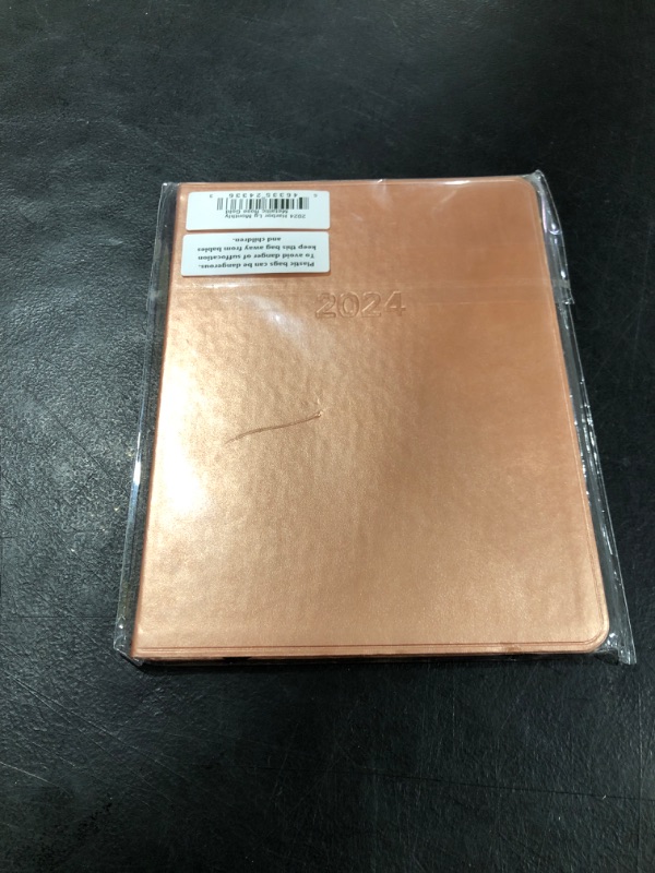Photo 2 of 2024 Harbor Large Monthly Planner - Metallic Rose Gold - 9.75x7.5"