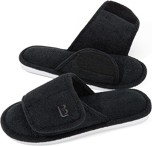 Photo 1 of LongBay Women's Open Toe Slippers Memory Foam Adjustable Bedroom House Shoes for Indoor SIZE 7-8